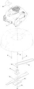 Engine And Blade Assembly Diagram and Parts List for 21751 400000000 - 410999999 Toro Lawn Mower