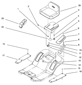 Rear Body & Seat Assembly Diagram and Parts List for 71193 6900001 - 6999999 Toro Lawn Tractor