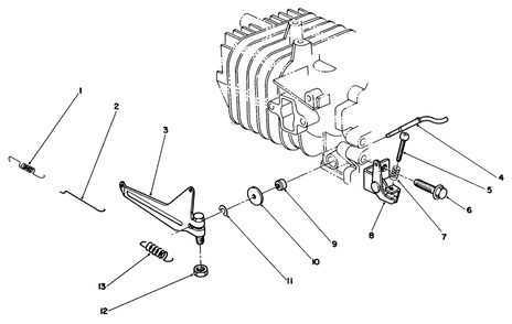 Governor Assembly Diagram and Parts List for 38180 9000001 - 9999999 Toro Snow Blower