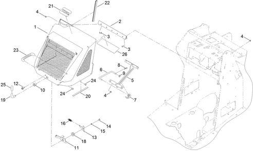 Hood Assembly Diagram and Parts List for 22327G 405800000 - 407139999 Toro Lawn Tractor Accessories