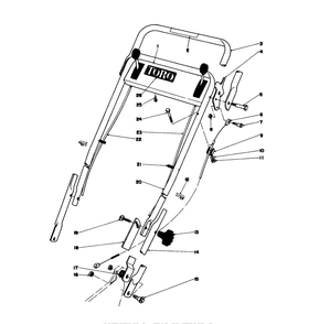 Handle Assembly Diagram and Parts List for 20810 0000001 - 0999999 Toro Lawn Mower