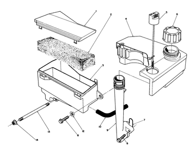Air Cleaner & Fuel Tank Assembly Diagram and Parts List for 20628C 8000001 - 8999999 Toro Lawn Mower