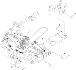 Deck Connection Assembly Diagram and Parts List for 74265TE (311000001-311999999)(2011) Toro Lawn Mower