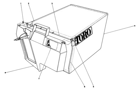 Grass Bag Assembly No. 11-0189 Diagram and Parts List for 20752 2000001 - 2999999 Toro Lawn Mower