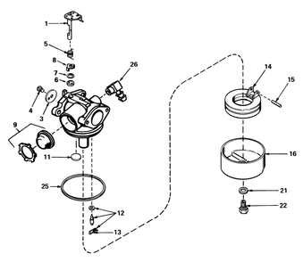 Carburetor No. 632050 Diagram and Parts List for 20705 9000001 - 9999999 Toro Lawn Mower