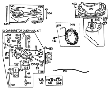 Briggs & Stratton Model 252707-0230-01 Diagram and Parts List for 57356 2000001 - 2999999 Toro Lawn Tractor