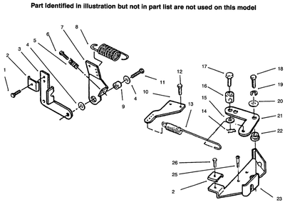 Governor Diagram and Parts List for 73441 69000001 - 69999999 Toro Lawn Tractor