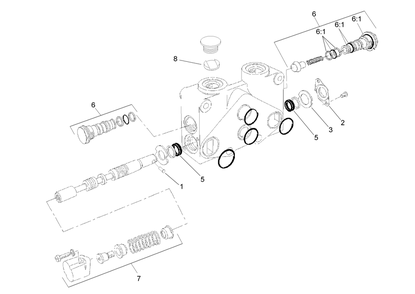 Valve Section Assembly No. 108-5697 Diagram and Parts List for 23163 317000001 - 317999999 Toro Lawn Tractor Accessories