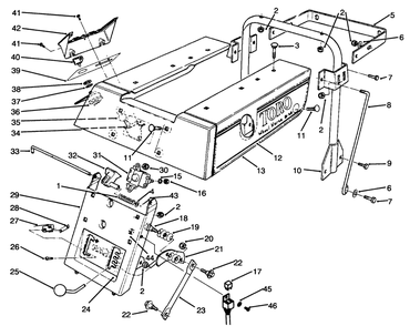 Rear Body Assembly Diagram and Parts List for 70040 49000001 - 49999999 Toro Lawn Tractor