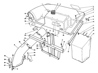 Twin Bagger Grass Catcher Model No. 59184 (Optional) Diagram and Parts List for 56145 8000001 - 8999999 Toro Lawn Tractor