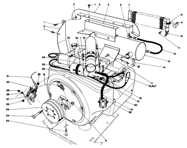 Hydraulic System Diagram and Parts List for 74182 (891200-891564)(1998) Toro Lawn Tractor