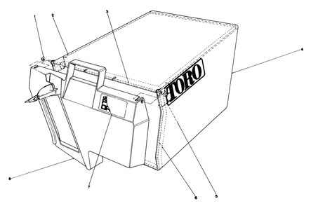 Grass Bag Assembly No. 11-0189 Diagram and Parts List for 20328B 2000001 - 2999999 Toro Lawn Mower