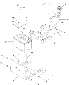 Battery And Cable Assembly Diagram and Parts List for 25530T 323000000 - 999999999 Toro Lawn Tractor Accessories