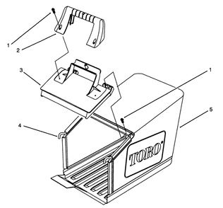 Grass Bag Assembly Diagram and Parts List for 26635BC 4900001 - 4999999 Toro Lawn Mower