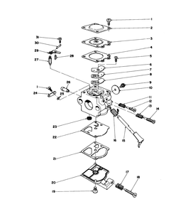 Carburetor Assembly No. 45-1840 Diagram and Parts List for 51604 2000001 - 2999999 Toro Trimmer