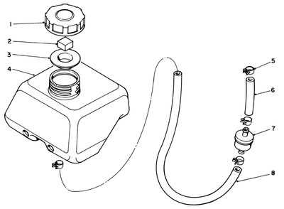 Fuel Tank Assembly Diagram and Parts List for 58402 4000001 - 4999999 Toro Edger