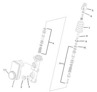 Master Cylinder Assembly No. 104-6782 Diagram and Parts List for 12004 230000001 - 230999999 Toro Lawn Tractor