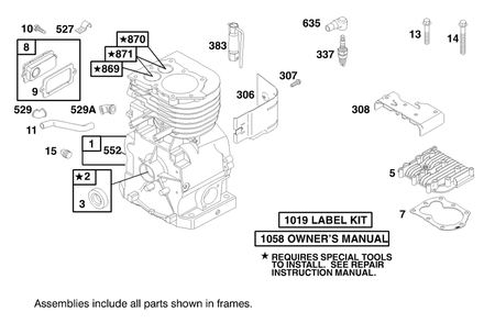 Engine Briggs & Stratton Model 135202-0142-03 Diagram and Parts List for 62060 890001 - 899999 Toro Seeder