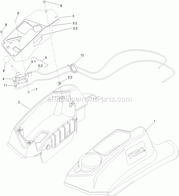 Fender, Console And Control Assembly Diagram and Parts List for 74957 315000001-315999999 Toro Lawn Mower