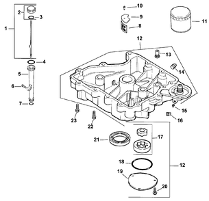 Oil Pan/Lubrication Diagram and Parts List for 30159 990001 - 991179 Toro Lawn Tractor Accessories