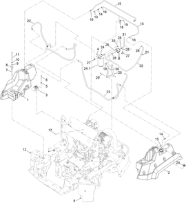 Part Location Diagram of 135-0513 Toro Fuel Return Line Assembly