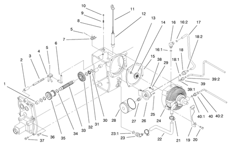 Hydro Trans Axle Assembly (Cont.) Diagram and Parts List for 73580 9900001 - 9999999 Toro Lawn Tractor