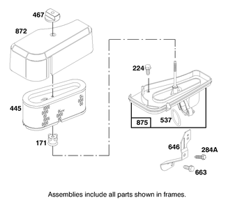 Engine Briggs & Stratton Model 284707-1148-E1 Diagram and Parts List for 71189 8900001 - 8999999 Toro Lawn Tractor