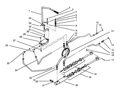 Hydraulic System Diagram and Parts List for 73501 39000001 - 39999999 Toro Lawn Tractor