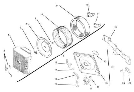 Air Intake/Filtration Diagram and Parts List for 74105 79000001 - 79999999 Toro Lawn Tractor
