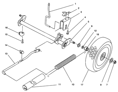Wheel And Axle Assembly Diagram and Parts List for 21050BE 6900001 - 6999999 Toro Lawn Mower