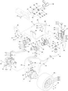 Hydraulic Assembly Diagram and Parts List for 74313 402090000-403319680 Toro Lawn Tractor