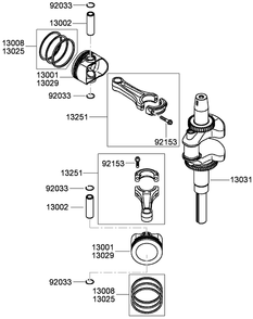 Piston And Crankshaft Assembly Diagram and Parts List for 74955CP (290000001-290999999)(2009) Toro Lawn Mower