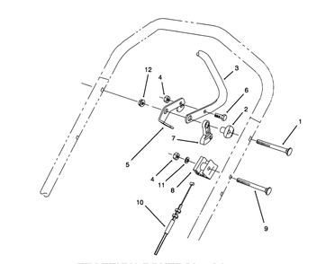 Traction Control Assembly Diagram and Parts List for 26630B 4900001 - 4999999 Toro Lawn Mower