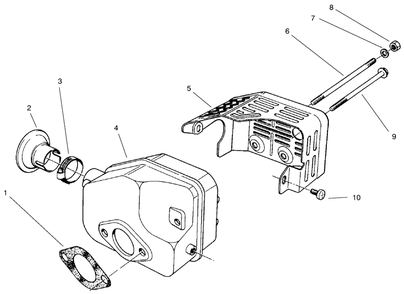 Muffler Assembly (Model No. 47ps5-3)(Serial No. 6900001-7901902)(Model No. 47pt7-3)(Serial No. 7901903 & Up) Diagram and Parts List for 22043 6900001 - 6999999 Toro Lawn Mower
