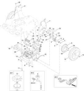 Transmission And Hoc Assembly Diagram and Parts List for 22215 400000000-405319999 Toro Lawn Mower