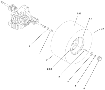 Wheel & Tire Assembly Diagram and Parts List for 71197 9900001 - 9999999 Toro Lawn Tractor