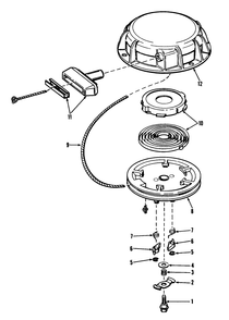 Rewind Starter No. 590479 Diagram and Parts List for 38080 4000001 - 4999999 Toro Snow Blower