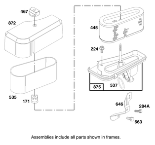 Engine Briggs & Stratton Model 28m707-1122-E1 Diagram and Parts List for 71190 8900001 - 8999999 Toro Lawn Tractor