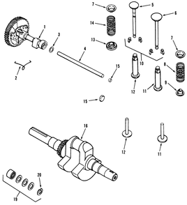 Kohler Camshaft, Crankshaft & Valves Diagram and Parts List for 31-10K802 1000001 - 1999999 Toro Lawn Tractor