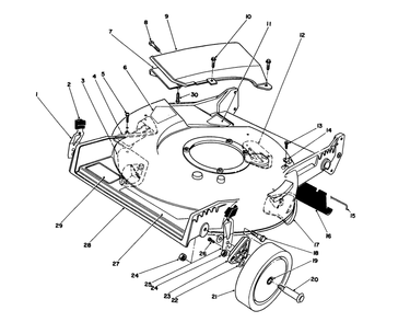 Housing Assembly Diagram and Parts List for 20217 2000001 - 2999999 Toro Lawn Mower