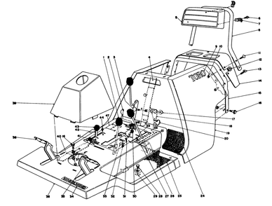 Body Assembly Diagram and Parts List for 56080 0000001 - 0999999 Toro Lawn Tractor