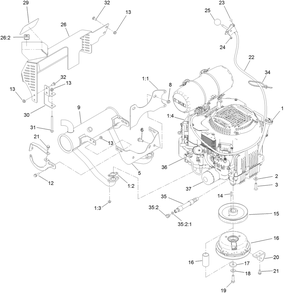 Engine Assembly Diagram and Parts List for 74523 403294044-404313999 Toro Lawn Mower