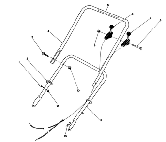 Handle Assembly Diagram and Parts List for 16404 1000001 - 1999999 Toro Lawn Mower