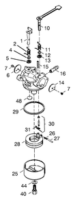 Carburetor No. 632641 Diagram and Parts List for 38176 7900001 - 7999999 Toro Snow Blower