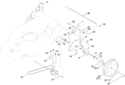 Rear Wheel And Height-Of-Cut Assembly Diagram and Parts List for 21566 400000000 - 999999999 Toro Lawn Mower