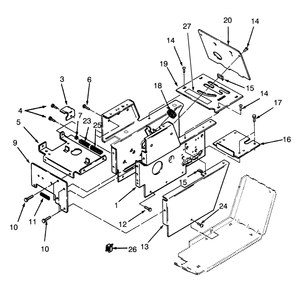 Hood Stand And Support Diagram and Parts List for 73320 3900001 - 3999999 Toro Lawn Tractor