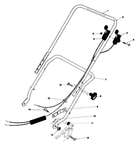 Handle Assembly Diagram and Parts List for 20755 0000001 - 0999999 Toro Lawn Mower