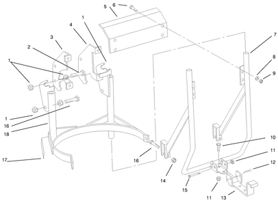 Canister Support Assembly Diagram and Parts List for 79430 59000001 - 59999999 Toro Lawn Tractor