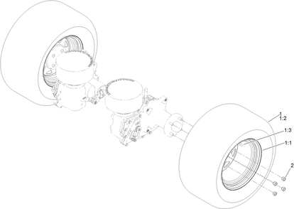 Rear Wheel Assembly Diagram and Parts List for 74035 412600000 - 414070147 Toro Lawn Tractor