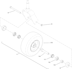Wheel, Tire And Bearing Assembly No. 130-4558 Diagram and Parts List for 74540TE 413000000 - 417999999 Toro Lawn Tractor